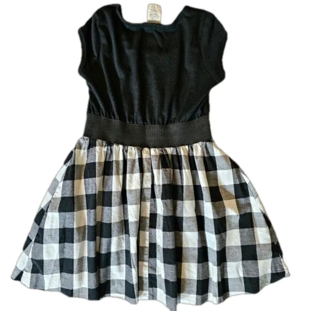 6/$20 Too Chic Black And Plaid Dress With Flared Skirt Size 8 (Girl)